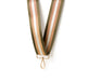 Striped ribbon with a gold clasp on a white background