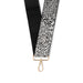 Black and white patterned strap with gold clasp on a white background