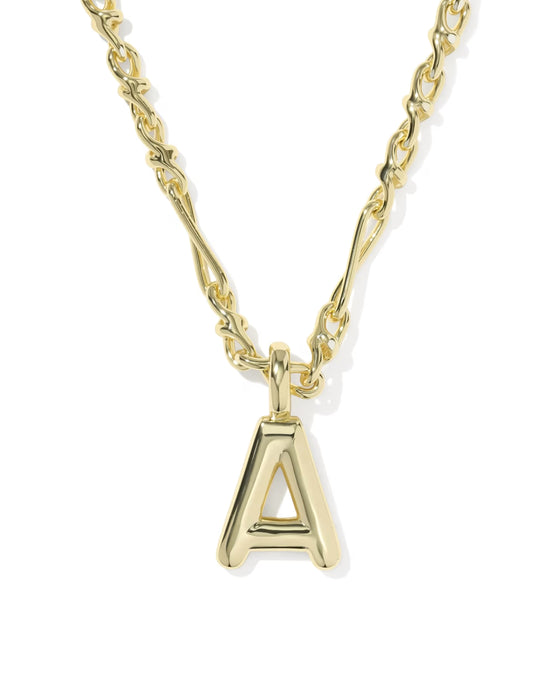 Kendra Scott Bubble Letter A Gold Pendant Necklace