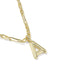 Gold necklace with a letter 'A' pendant on a white background