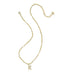 Gold necklace with a 'K' pendant on a white background