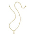 Gold necklace with a 'S' pendant on a white background