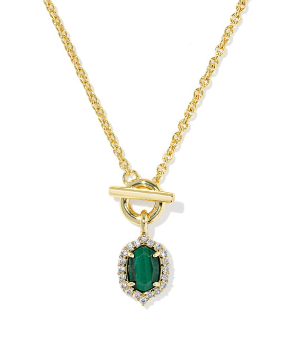 Kendra Scott Daphne Crystal Frame Gold Toggle Necklace