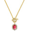 Kendra Scott Daphne Crystal Frame Gold Toggle Necklace in Dark Pink Illusion
