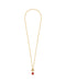 Kendra Scott Daphne Crystal Frame Gold Toggle Necklace in Dark Pink Illusion