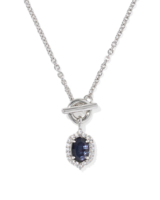 Kendra Scott Daphne Crystal Frame Silver Toggle Necklace