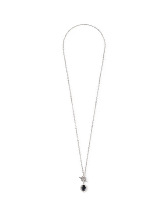 Kendra Scott Daphne Crystal Frame Silver Toggle Necklace