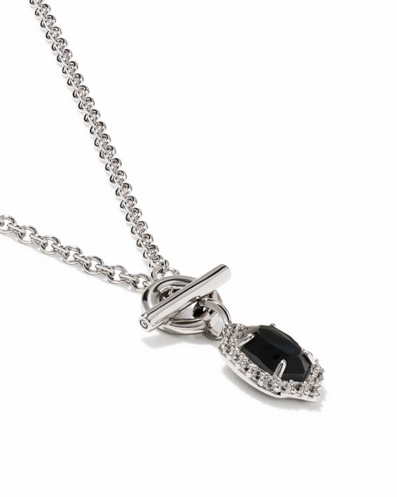 Kendra Scott Daphne Crystal Frame Silver Toggle Necklace