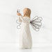 Angel figurine with outstretched wings on a white background