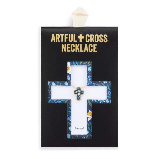 Artful Cross Necklace - Blessed