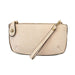 Beige handbag with a strap on a white background
