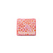Compact mirror with pink and orange floral pattern on a white background