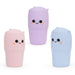 Three cute tumbler-shaped objects on a white background