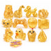 Assortment of gold squishy toys