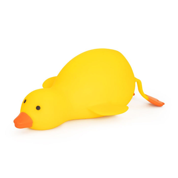 Yellow rubber duck on a white background