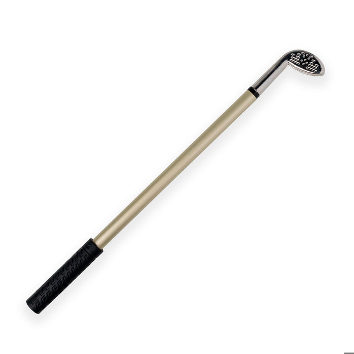 Metallic golf club on a white background
