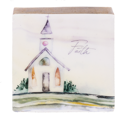 Watercolor Church Faith Block