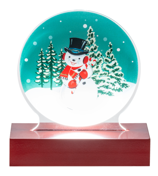 LED Light Up Retro Snowman Tabletop Figurine