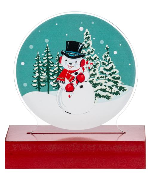 LED Light Up Retro Snowman Tabletop Figurine