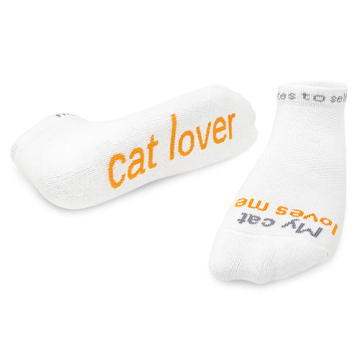 My cat loves me - cat lover™ White Low-Cut Socks