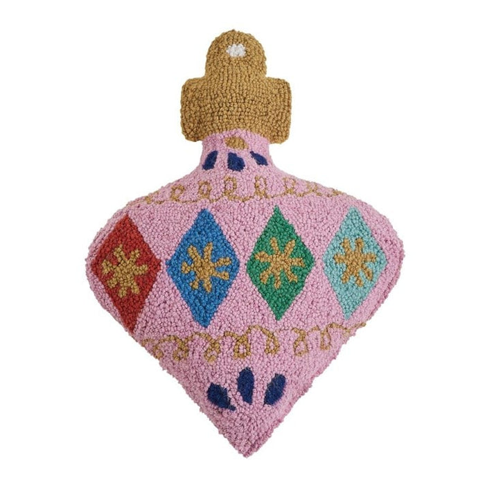 Pink Ornament Shaped Hooked Pillow