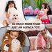 Collage of people holding plush alpaca toys with text 'SO MUCH MORE THAN JUST AN ALPACCA TOY.'