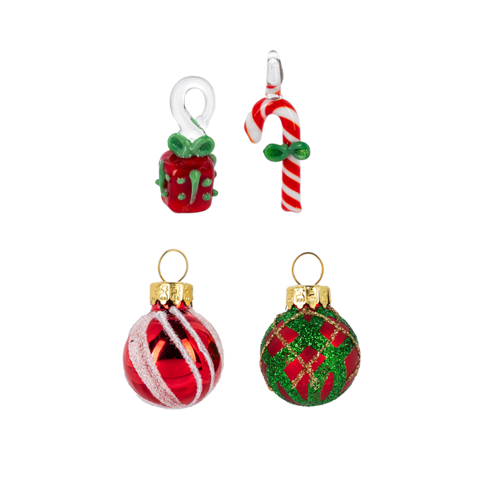 Light Up Christmas Tree with Present and Candy Cane Ornaments