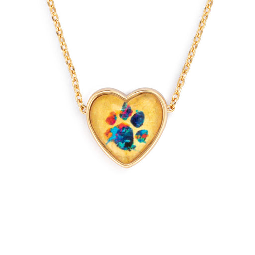 Dog Mom Gold Art Heart Necklace