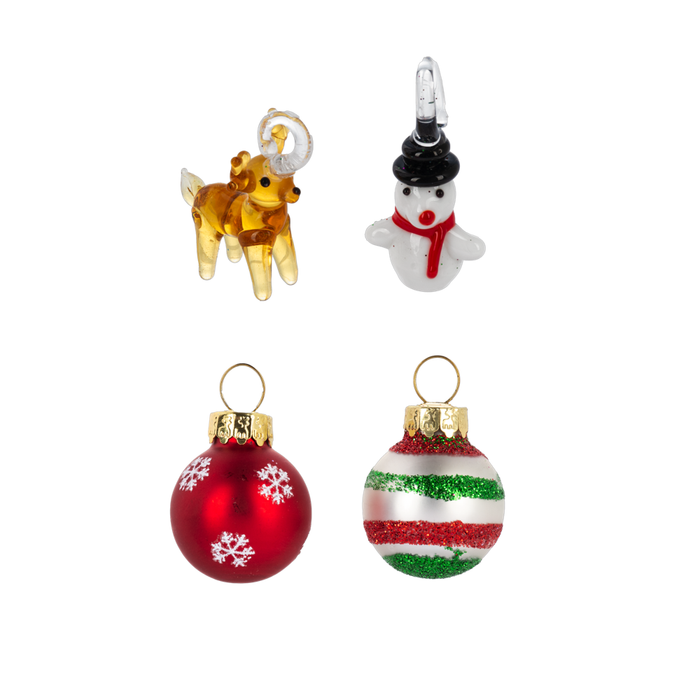 Light Up Christmas Tree with Reindeer and Snowman Ornaments