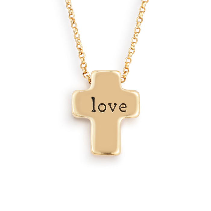 Artful Cross Necklace - Love