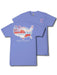 Purple t-shirt with a map of the United States design and 'simply southern' text on a white background