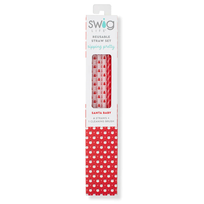SWIG - Santa Baby + Candy Cane Reusable Straw Set