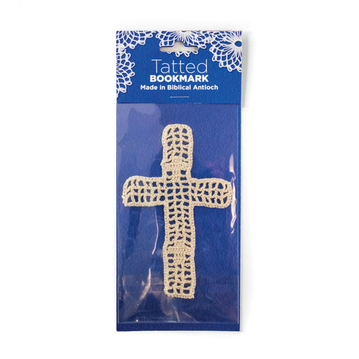Handmade Tatted Lace Cross Bookmark