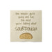 Beige napkin with sourdough bread illustration and humorous text on a white background