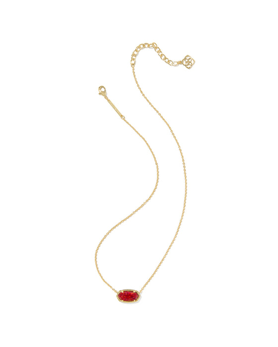 Kendra Scott Elisa Gold Pendant Necklace in Red Kyocera Opal