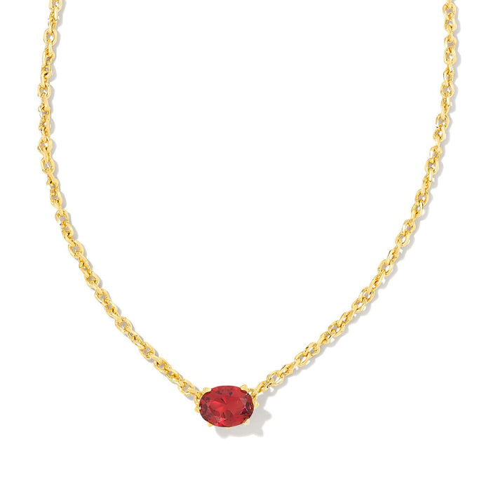 Kendra Scott Cailin Gold Pendant Necklace in Burgundy Crystal