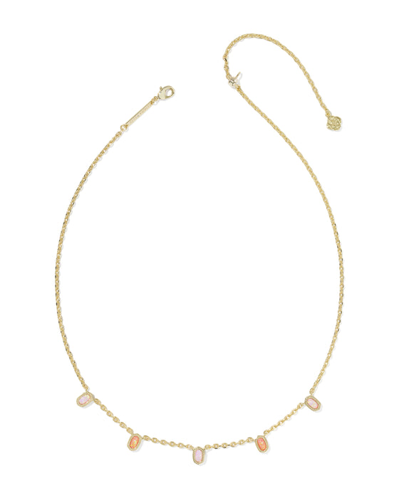 Kendra Scott Mini Elisa Gold Strand Necklace in Pink Mix