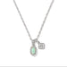 Kendra Scott Mini Elisa and Dira Silver Necklace in Green Lab Grown Opal