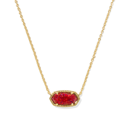 Kendra Scott Elisa Gold Pendant Necklace in Red Kyocera Opal