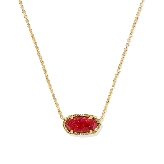 Kendra Scott Elisa Gold Pendant Necklace in Red Kyocera Opal