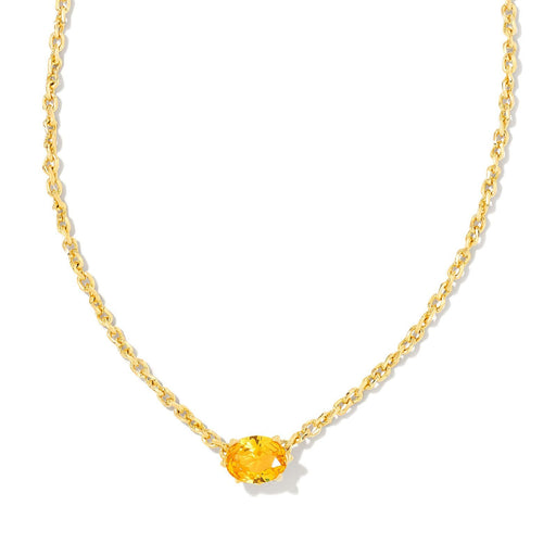 Kendra Scott Cailin Gold Pendant Necklace in Golden Yellow Crystal