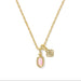 Kendra Scott Mini Elisa and Dira Gold Necklace in Light Pink Lab Grown Opal