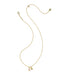 Kendra Scott Mini Elisa and Dira Gold Necklace in Light Pink Lab Grown Opal