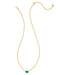 Kendra Scott Cailin Gold Pendant Necklace in Green Crystal