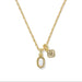 Kendra Scott Mini Elisa and Dira Gold Necklace in Bright White Lab Grown Opal