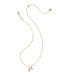 Kendra Scott Mini Elisa and Dira Gold Necklace in Bright White Lab Grown Opal