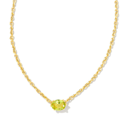 Kendra Scott Cailin Gold Pendant Necklace in Green Peridot Crystal