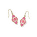 Kendra Scott Abbie Medallion Gold Small Drop Earrings in Hot Pink Mix