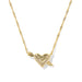 Gold heart-shaped pendant necklace on a white background