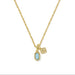Kendra Scott Mini Elisa and Dira Gold Necklace in Blue Lab Grown Opal